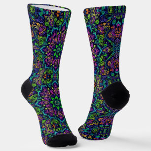 Chaussette Chaussettes Brillantes Motifs Élaborés Sans Coutur