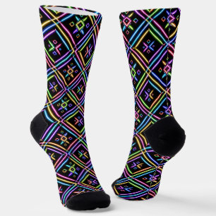 Chaussette Chaussettes Brillantes Motifs Elaborés Sans Coutur