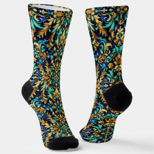 Chaussette Chaussettes Brillantes Motifs Élaborés Sans Coutur
