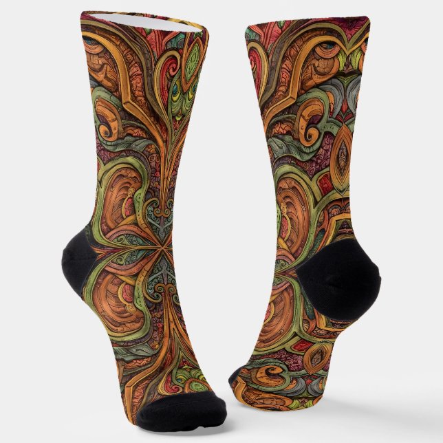 Chaussette Chaussettes Brillantes Motifs Élaborés Sans Coutur (Angulaire)
