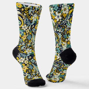 Chaussette Chaussettes Brillantes Motifs Élaborés Sans Coutur