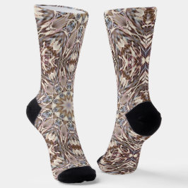 Chaussette Chaussettes Brown de style psychédélique Mandala A