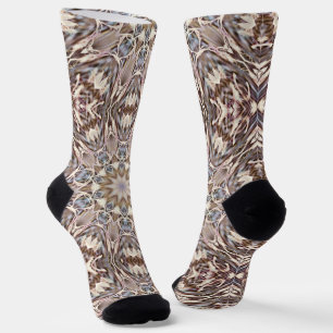 Chaussette Chaussettes Brown de style psychédélique Mandala A