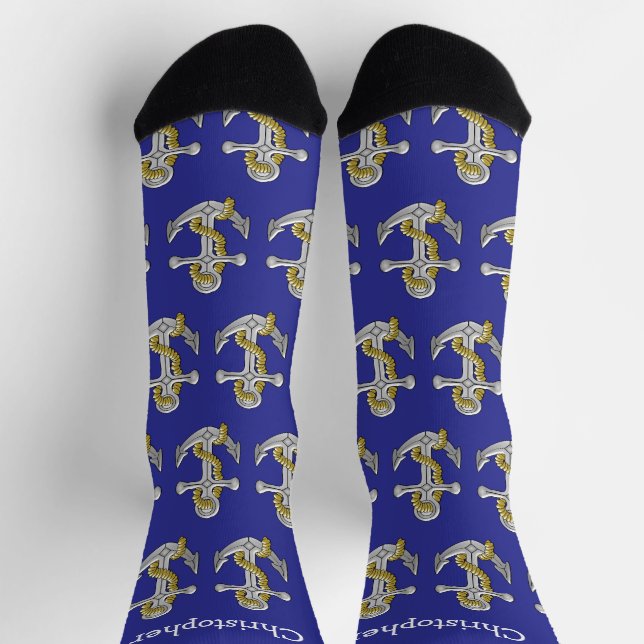 Chaussette Chaussettes Câble Et Conception Ancre (Haut)