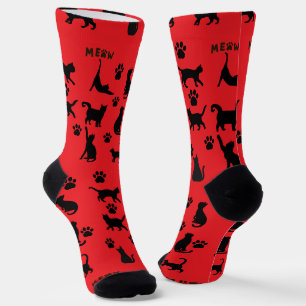 Chaussette Chaussettes Cadeau à motif de chat Tuxedo noir et