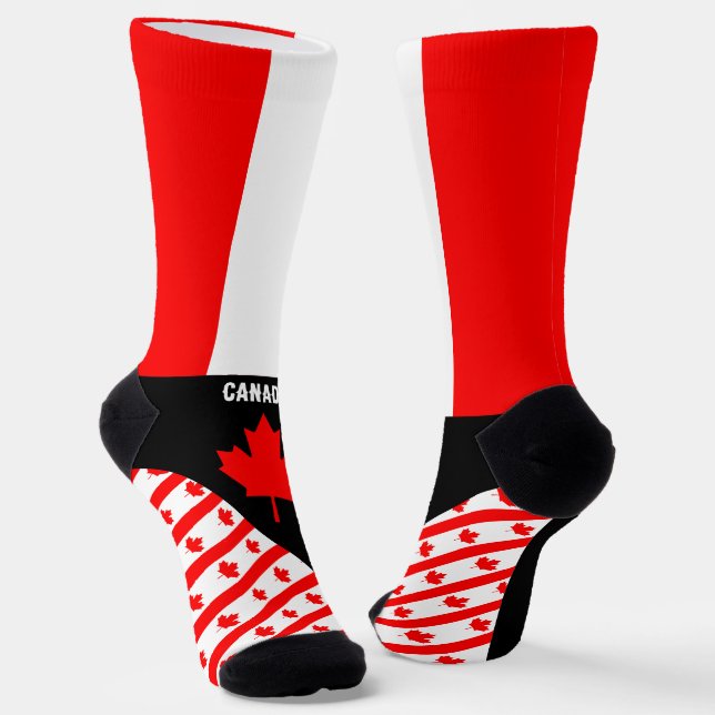 Chaussette Chaussettes Canada, couleurs du drapeau canadien / (Angulaire)