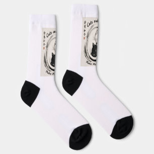 Chaussette Chaussettes Chat et Tai Chi me rendent heureux