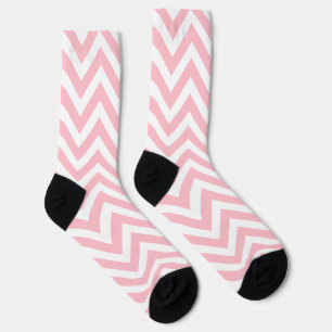 Chaussette Chaussettes Chevron Roses et Blancs