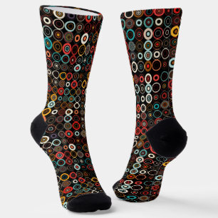 Chaussette Chaussettes Chic Boho avec art circulaire rétro