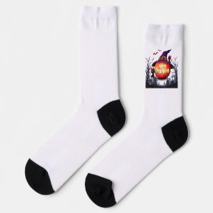 Chaussette Chaussettes-Citrouille d'Halloween, Casquette sorc