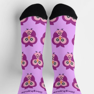 Chaussette Chaussettes Conception Chouette violette