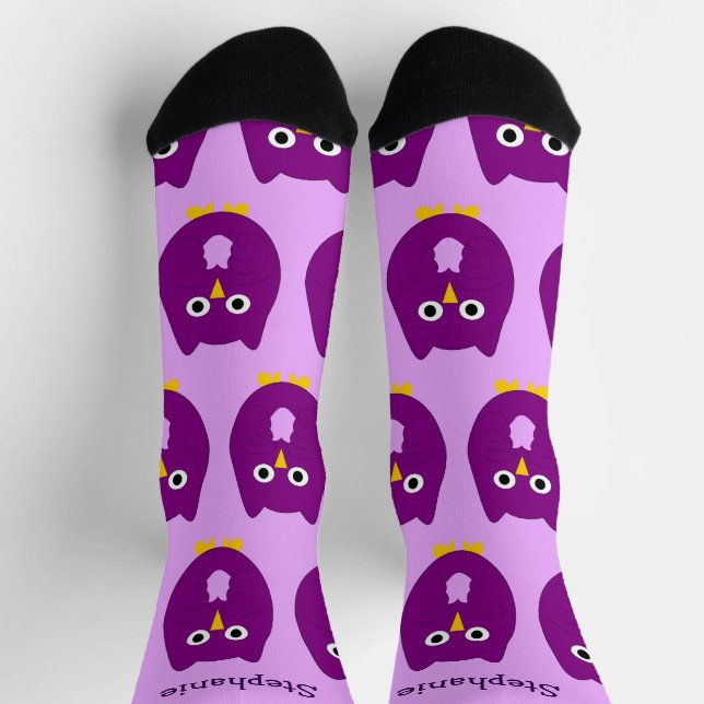 Chaussette Chaussettes Conception Chouette violette (Haut)