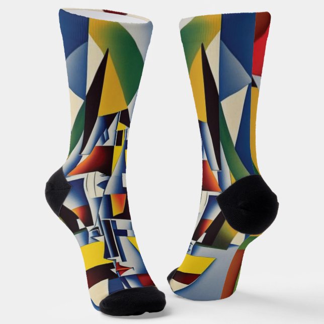Chaussette Chaussettes Cubistes Zen Abstraites (Angulaire)