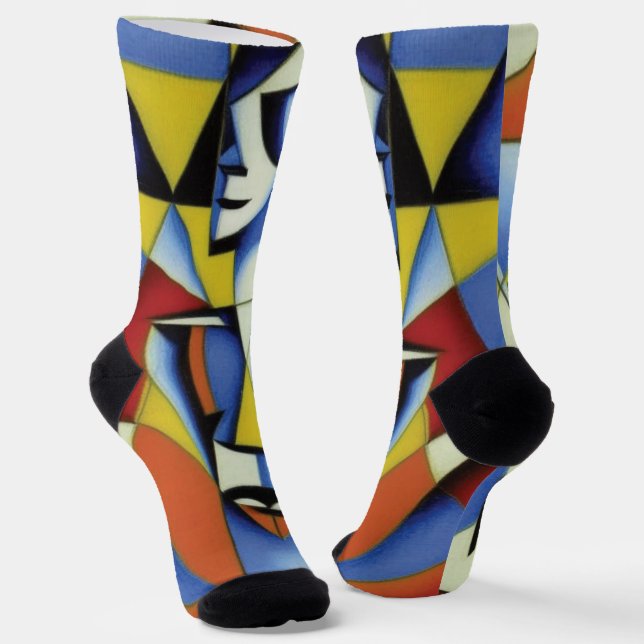 Chaussette Chaussettes Cubistes Zen Abstraites (Angulaire)