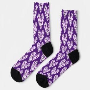 Chaussette Chaussettes d'amour du coeur Confetti violet