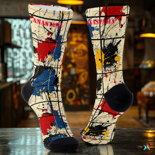 Chaussette Chaussettes d'art éclaboussé avec un design abstra