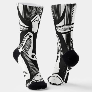 Chaussette Chaussettes d'art Ernst Ludwig Kirchner Vache Grav