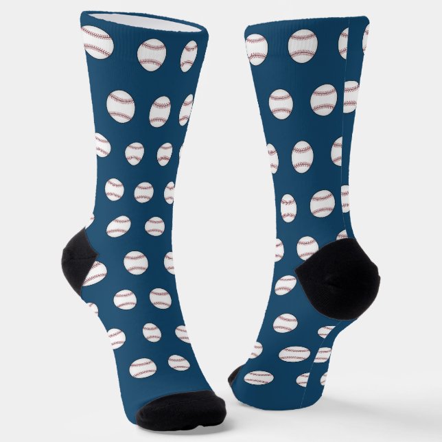 Chaussette Chaussettes de baseball bleu classique (Angulaire)