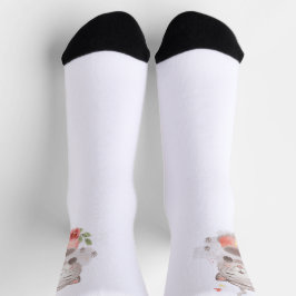 Chaussette chaussettes de chat floral à l'aquarelle