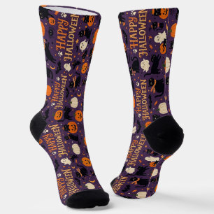 Chaussette Chaussettes de chat Halloween, Citrouille de chat