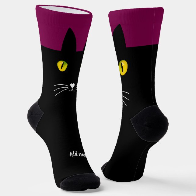 Chaussette Chaussettes de chat noir cadeau pour les Amoureux  (Angulaire)