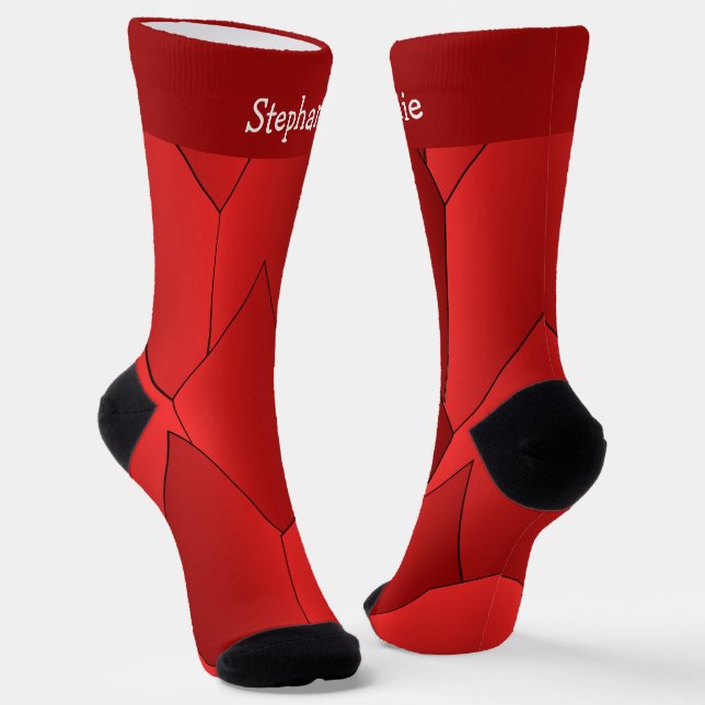 Chaussette Chaussettes de conception Art Déco rouges (Angulaire)