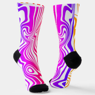 Chaussette Chaussettes de couleurs à rayures ondulées