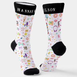 Chaussette Chaussettes de Crew avec Nom Personnalisé et Icône