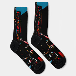 Chaussette Chaussettes de Crew Dark Abstract Cyber Neon Splat