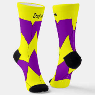 Chaussette Chaussettes de design Art Déco jaune violet
