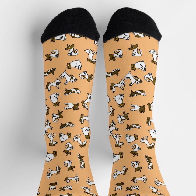 Chaussette Chaussettes de dessin amusantes Jack Russell (Haut)