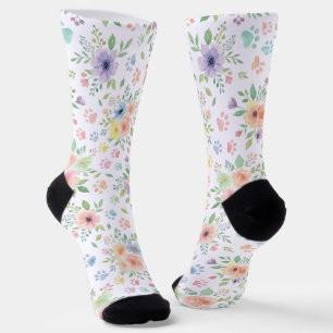 Chaussette Chaussettes de équipage à motif floral et empreint