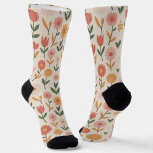 Chaussette Chaussettes de équipage florales féminines mignonn