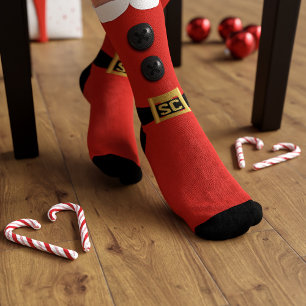 Chaussette Chaussettes de fêtes de Noël en rouge de lutin naï