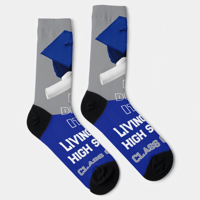 Chaussette Chaussettes de graduation personnalisées - Royal B (Droite)