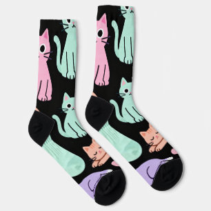 Chaussette Chaussettes de l'équipage des chats pastel mignons