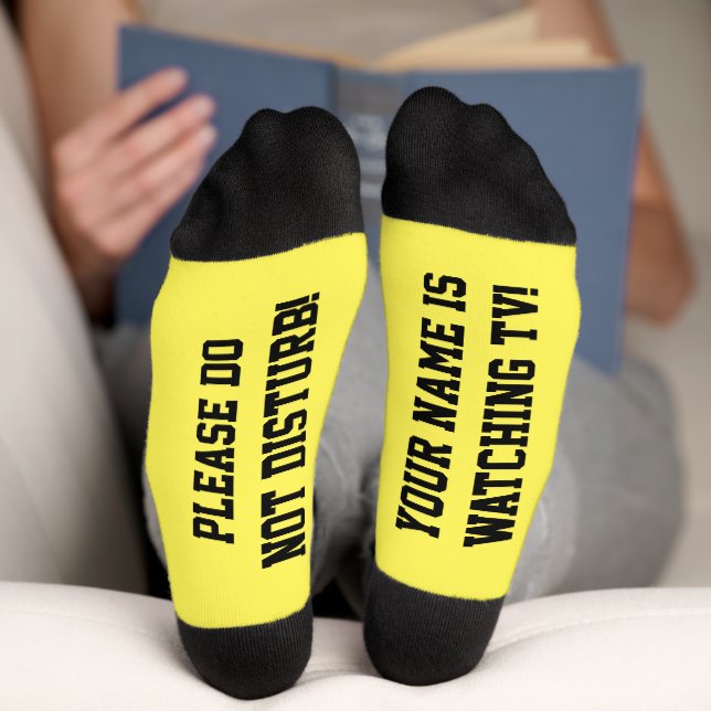 Chaussette Chaussettes de message PERSONNALISÉES Jaune (Fond)