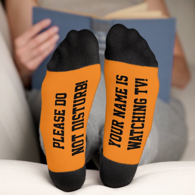 Chaussette Chaussettes de message PERSONNALISÉES orange (Fond)