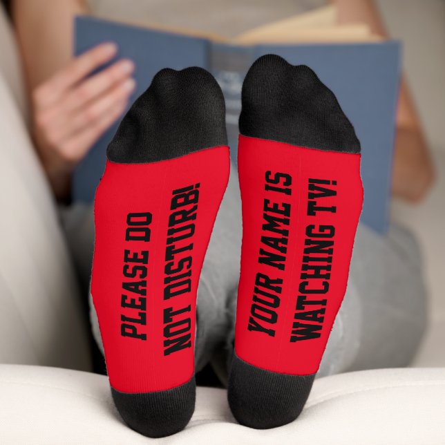 Chaussette Chaussettes de message PERSONNALISÉES Rouge (Fond)
