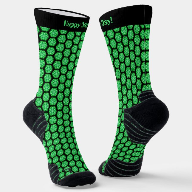 Chaussette Chaussettes de Motif de glace fractale verte brill (Angulaire)