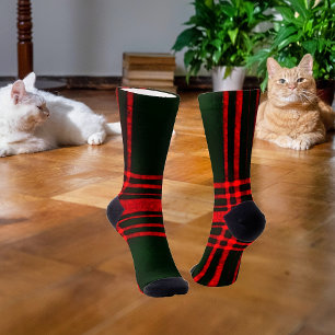 Chaussette chaussettes de motif rouge&noir tartan