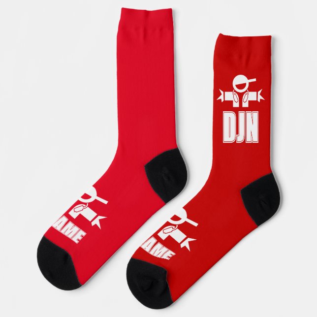 Chaussette Chaussettes de musique cool DeeJay avec nom person (Gauche)
