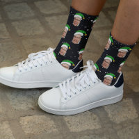 Chaussettes de Noël avec photo d'elfe drôle
