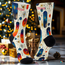 Chaussettes de Noël modernes Starburst avec du ble