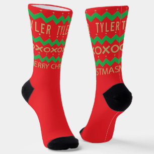 Chaussette Chaussettes de Noël motif chevron