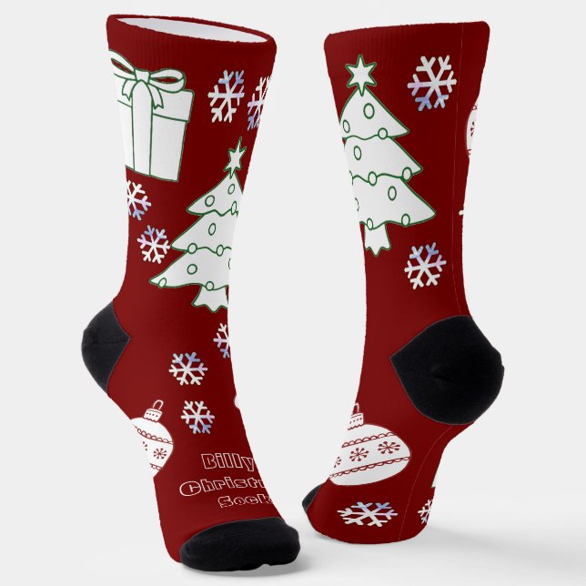 Chaussette Chaussettes de Noël personnalisées - Rouge (Angulaire)