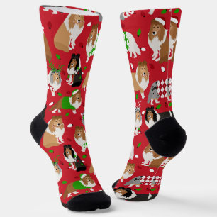 Chaussette Chaussettes de Noël Rough Collie