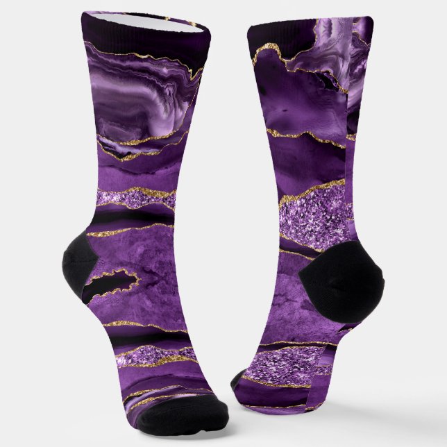Chaussette Chaussettes de Parties scintillant en or violet (Angulaire)
