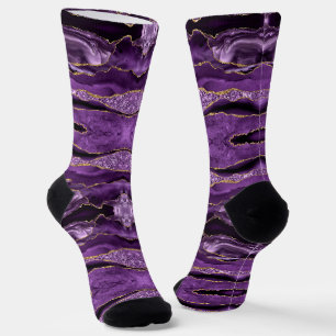 Chaussette Chaussettes de Parties scintillant en or violet