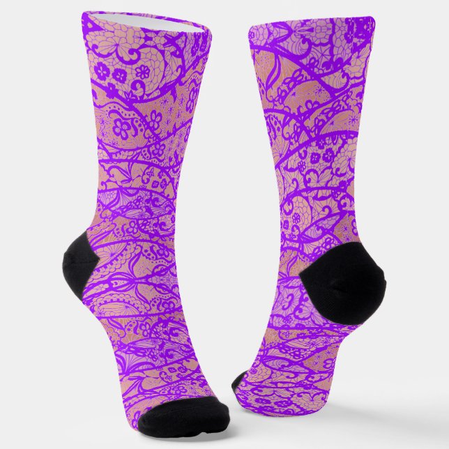 Chaussette Chaussettes de pêche en dentelle violette Faux (Angulaire)